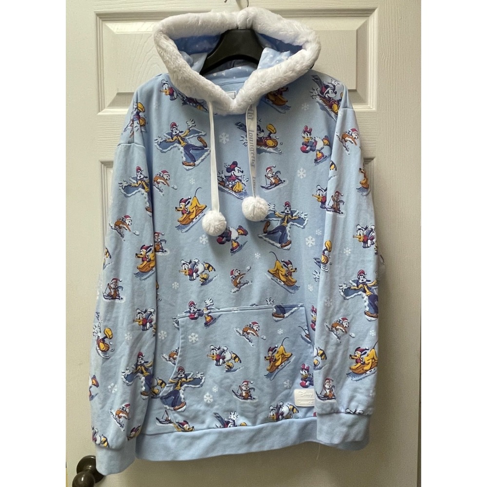 Loungefly Disney Mickey And Friends Winter Wonderland Hoodie‎ Large